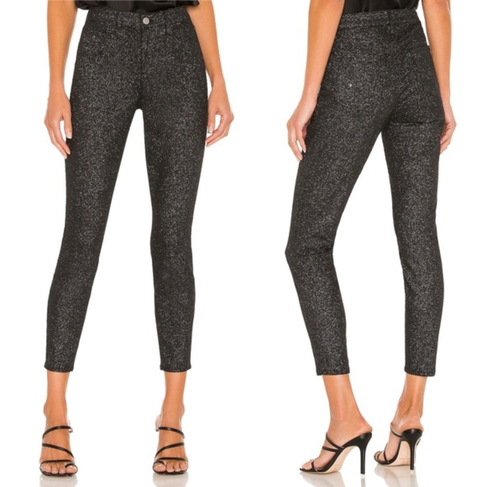 L’AGENCE Margot‎ High Rise Skinny 26 Black Silver Check NWT